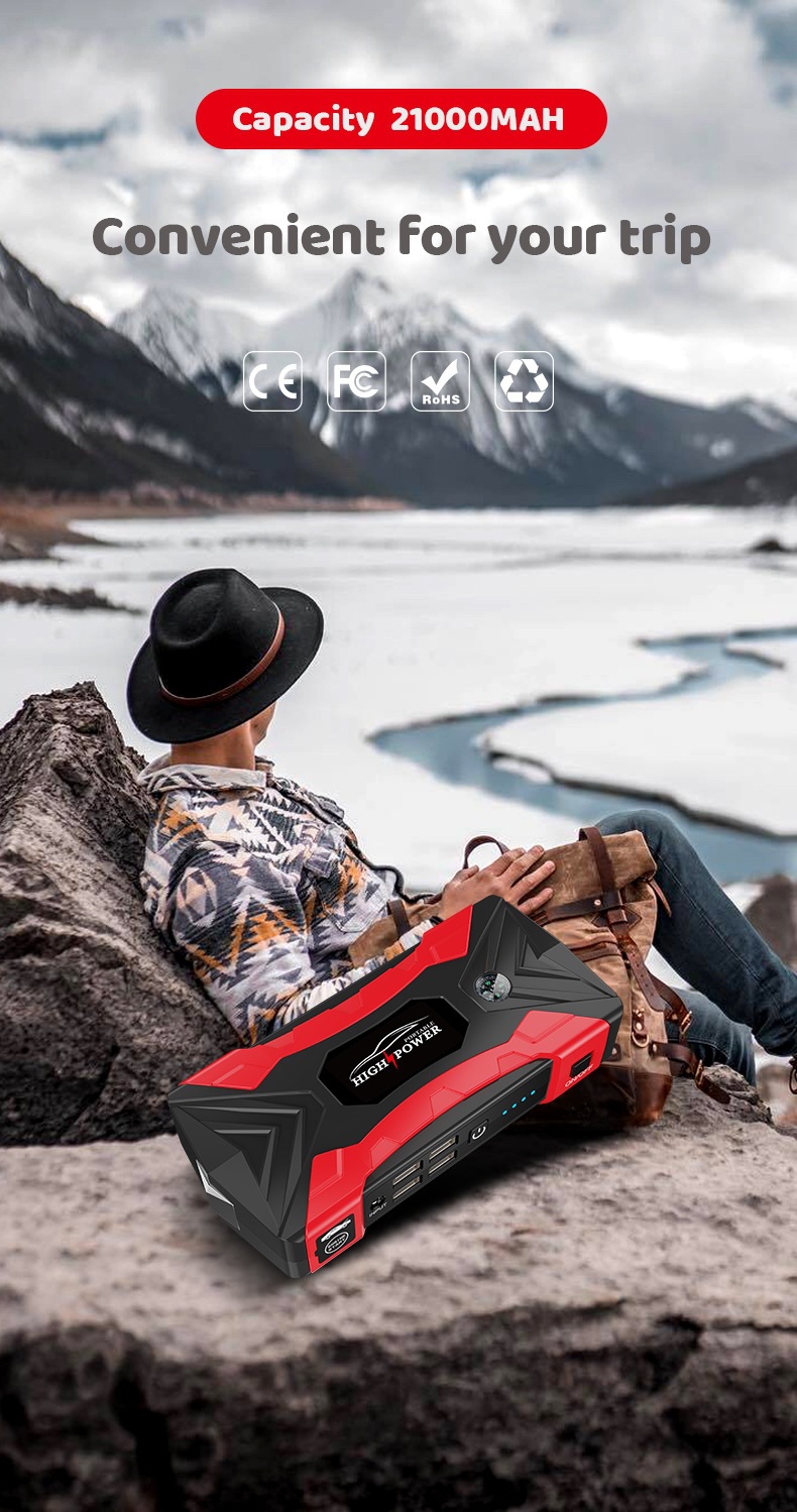 Qy33 Car Emergency Starting Power Supply, Large-Capacity 12V Car Charger, Battery Rescue Emergency Charger