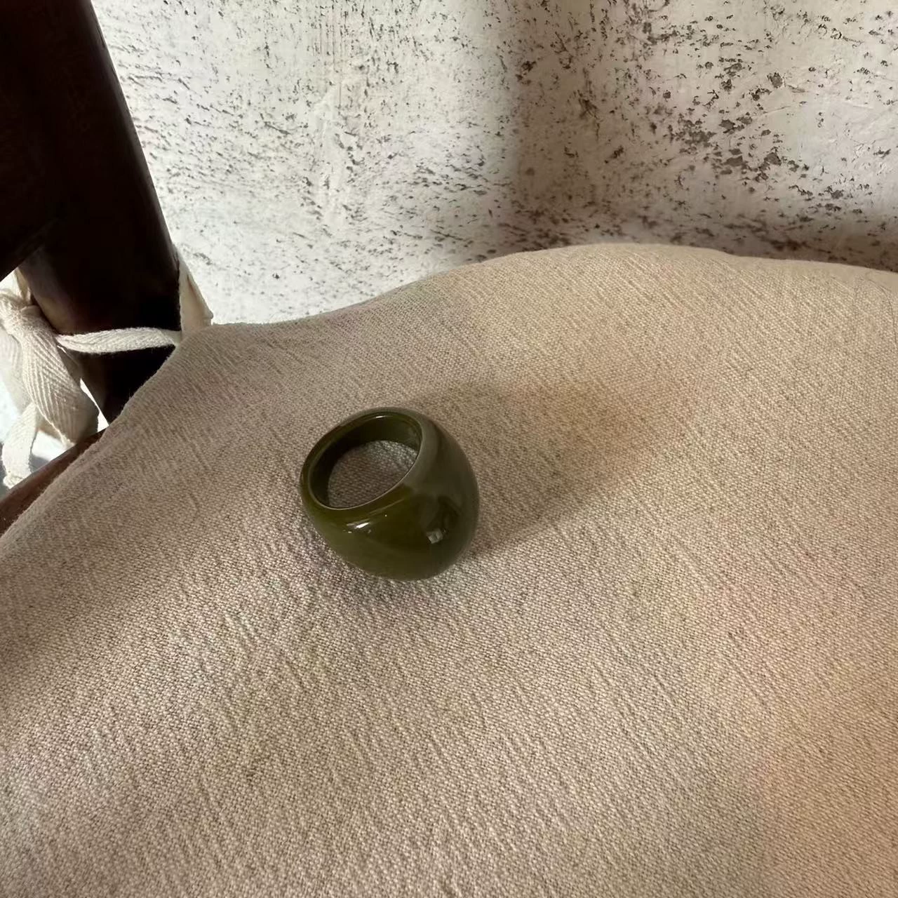 Кольцо (Korea ACC) Acrylic One-Size Chunky Ring для указательного пальца, цветной мраморный узор