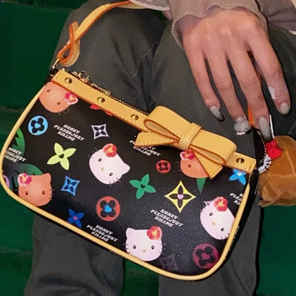 HelloKitty Bag 2024 New Armpit Mahjong Bag Korean Style Western Style Niche Cute Shoulder Bag