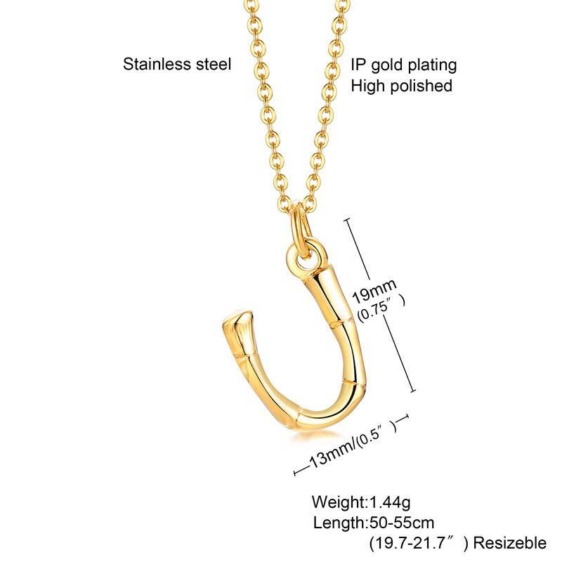 Fashion Letter Titanium Steel Polishing Plating Gold Plated Pendant Necklace display picture 20