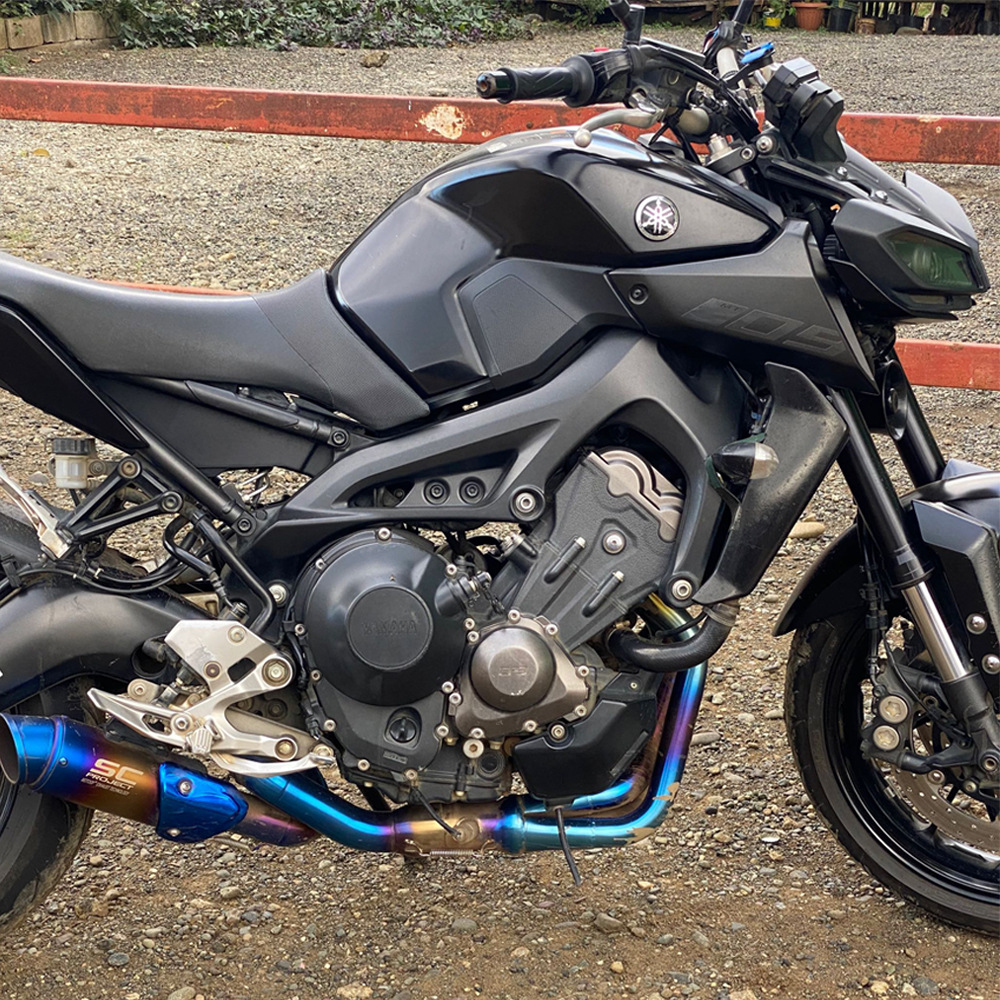 Suitable for MT09 XSR900 MT-09 Tracer900 motorcycle modified exhaust pipe front section middle section stainless steel