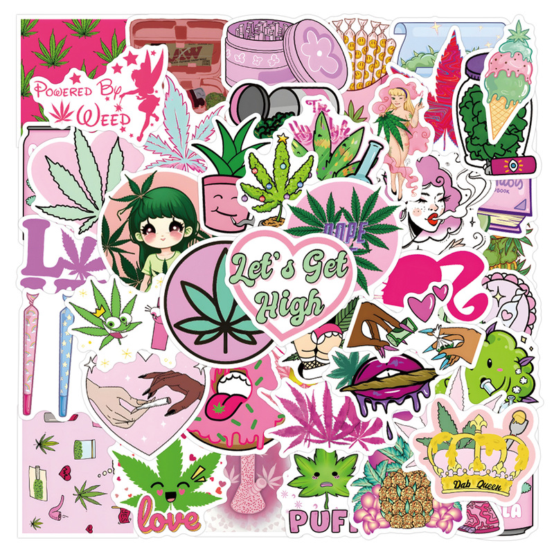 55 Cross-Border Popular Cartoon Weed Stickers for Decorating Journals, Stationery, Water Bottles, and Computers, Waterproof Decals 55 Cross-Border Popular Cartoon Weed Stickers for Decorating Journals, Stationery, Water Bottles, and Computers, Waterproof Decals
