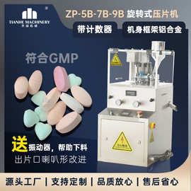 ZP-9B加强款旋转压片机三七粉中药粉制片机微颗粒成型机