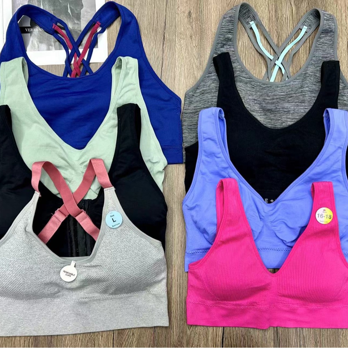 Inventario de marca mixta, eliminación de la cola, varios tipos de belleza de alta calidad, cómodos, deportivos de yoga mixtos, sujetadores