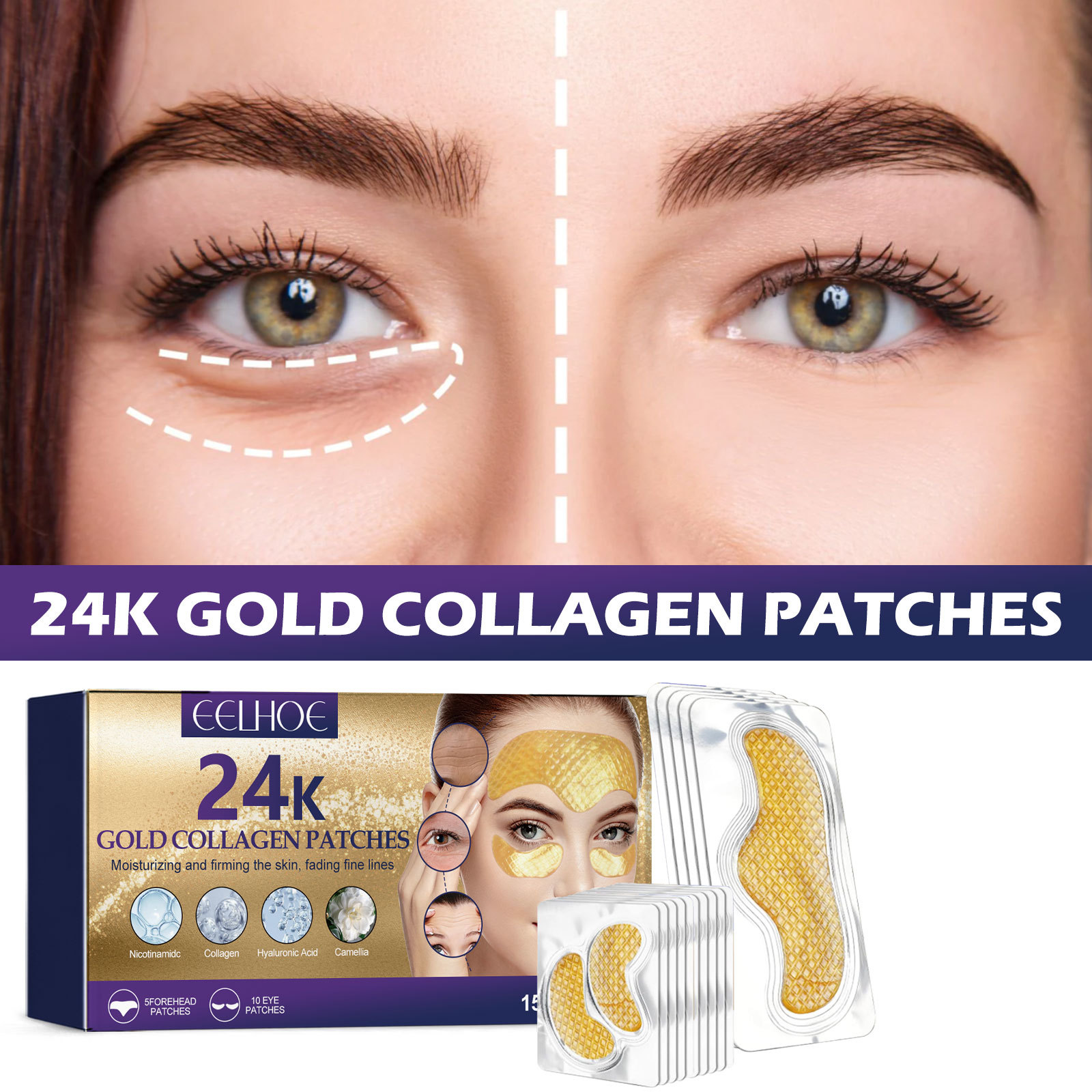 EELHOE forehead wrinkle patch fine lines on forehead, tightens, moisturizes, and smoothes the skin_voghion.com