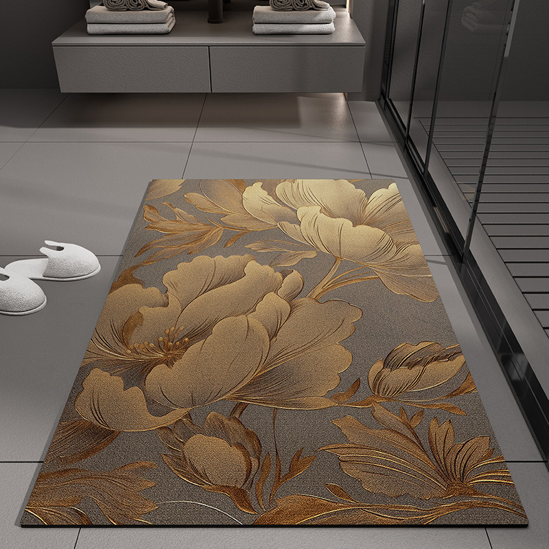 Flower-style americano transfronterizo esterilla de barro de algas esterilla de piso de baño puerta de absorción de agua esterilla de baño anti-deslizante esterilla de baño anti-sucio