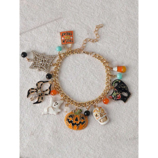 F 79050 Halloween pumpkin alloy bracelet �f�}���ϹϺϽ����