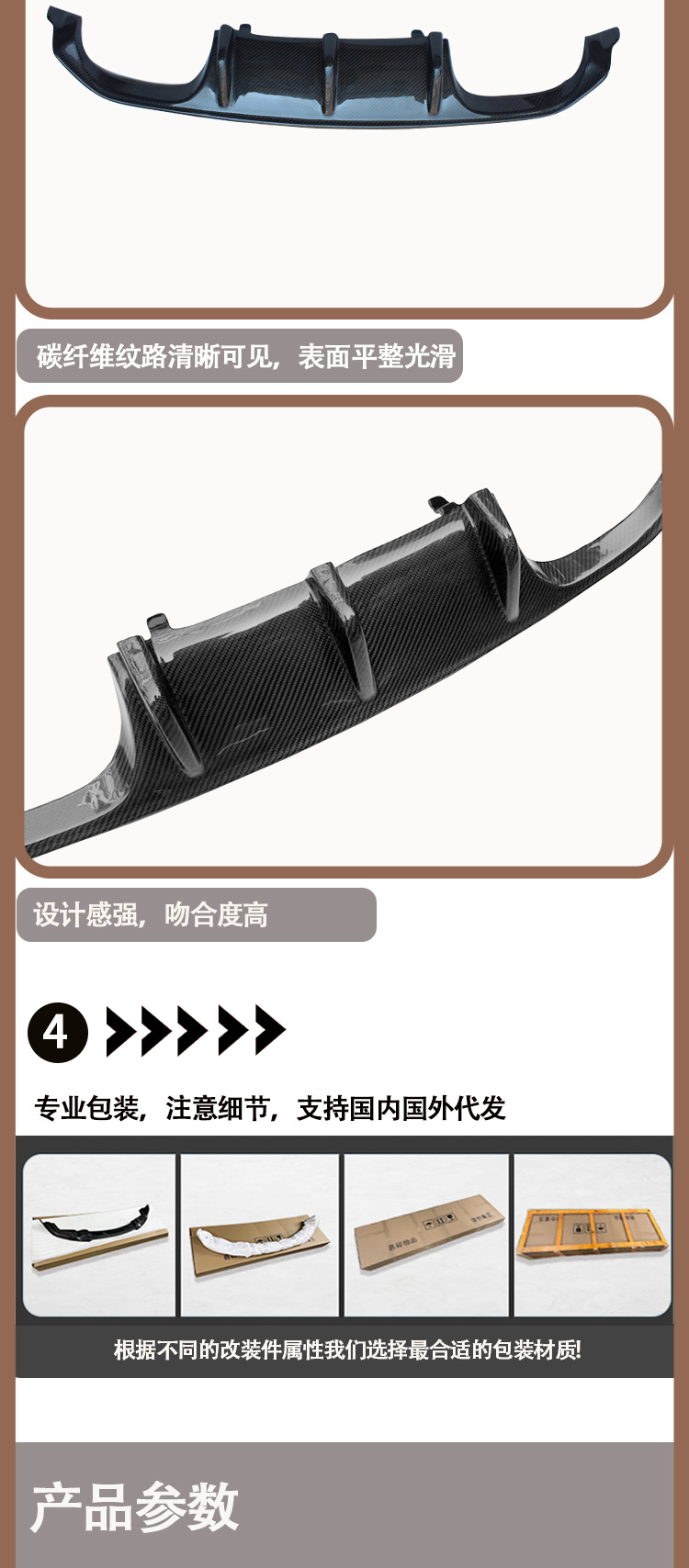 Carbon fiber rear lip rear spoiler tail lip for BMW M4 F82 MP from 2013 to 2021