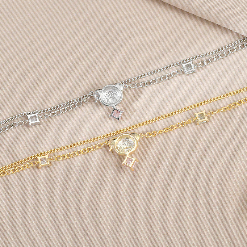 Fashion Bear Copper Plating Zircon Bracelets 1 Piece