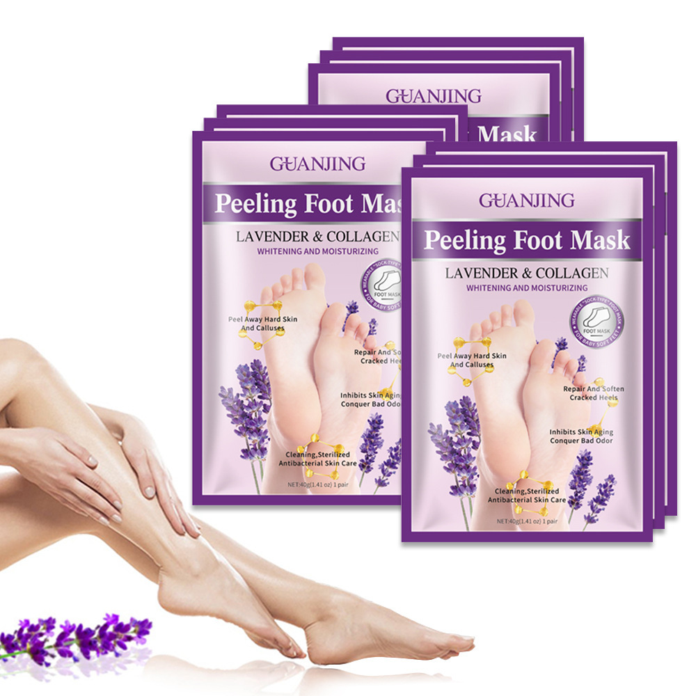 Cross-border lavender foot peel for dead skin removal, exfoliation, hydration, brightening, moisturizing, foot care, wholesale pedicure