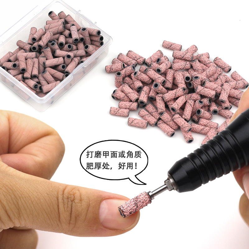 Anillo de arena pequeño para uñas transfronterizo de 3mm, uñas talladas, tratamiento frontal exfoliante, mini anillo de arena rosa pulido