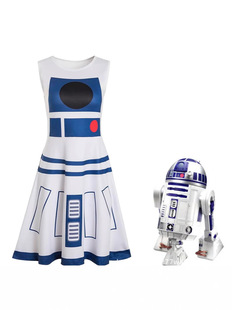 Cross-border Star Wars R2-D2 anthropomorphic cospaly costume women's onesie Halloween stage performance costumes