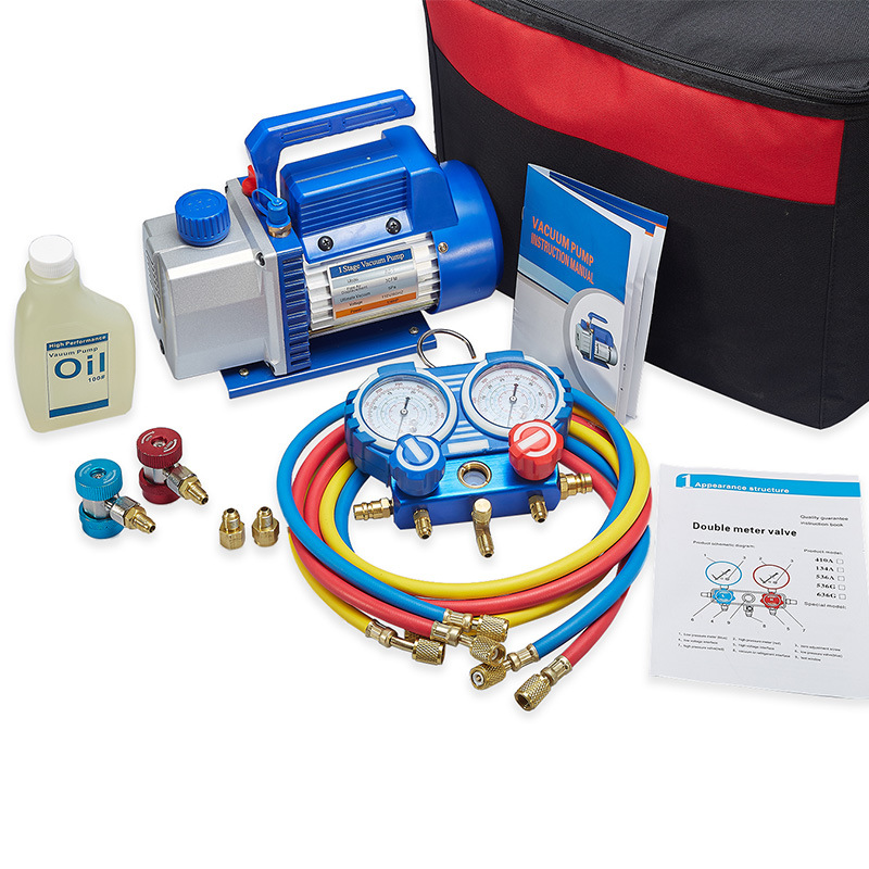 红宝石HBS-R410A-B双表阀 空调压力表 冷媒加氟双表组 制冷维修工