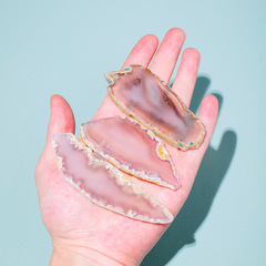 Natural Crystal Agate Slice DIY Polished Desktop Fish Tank Ornament View Stone Specimen Craft Wholesale