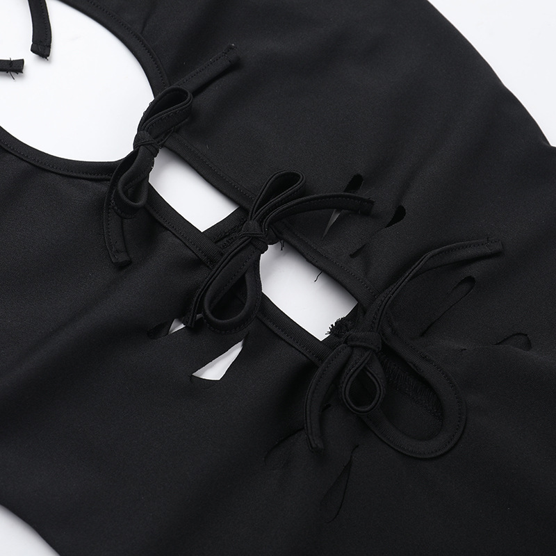 Fall Maxi Dress Street Sexy Sexy Cutout Lace up Sleeveless Dress