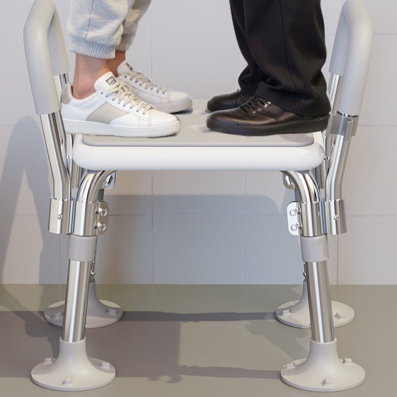 Silla especial para personas mayores para bañarse, silla de ducha, silla de doble propósito para sentarse y usar el baño, taburete de baño, bidé con ventosa antideslizante para inodoro.