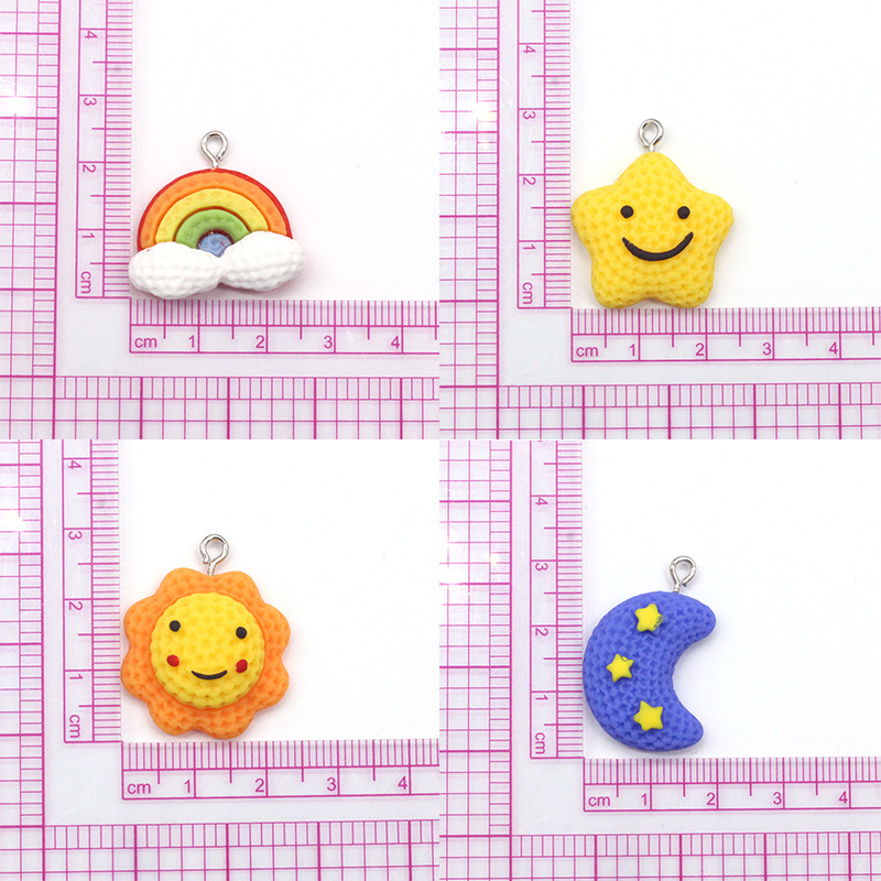 10 PCS/Package Plastic Resin Sun Star Moon Pendant display picture 1