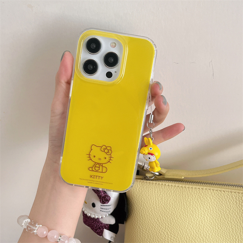 Nicho ins línea de color sólido kt Apple 16ProMax colgante 14 funda para teléfono móvil para Apple 15P pareja 13 nuevo