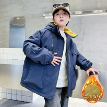 冬季男童棉衣冬装新品童装儿童大男孩青少年工装夹棉外套冲锋衣潮