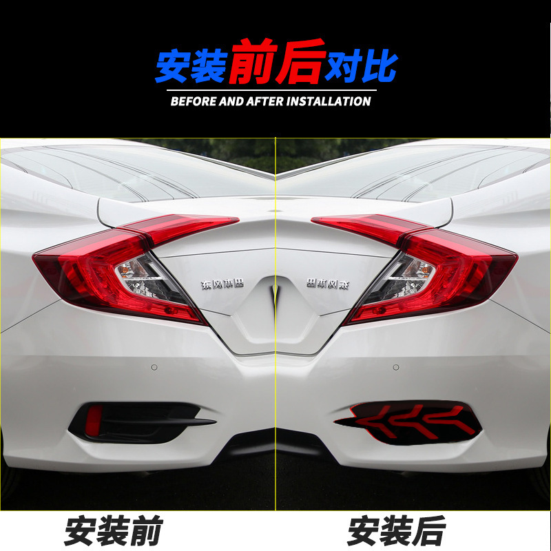Aplicable a Honda 17 - 19 años 10 generación Civic luz de barra trasera luz de advertencia de freno decoración de la luz de niebla trasera