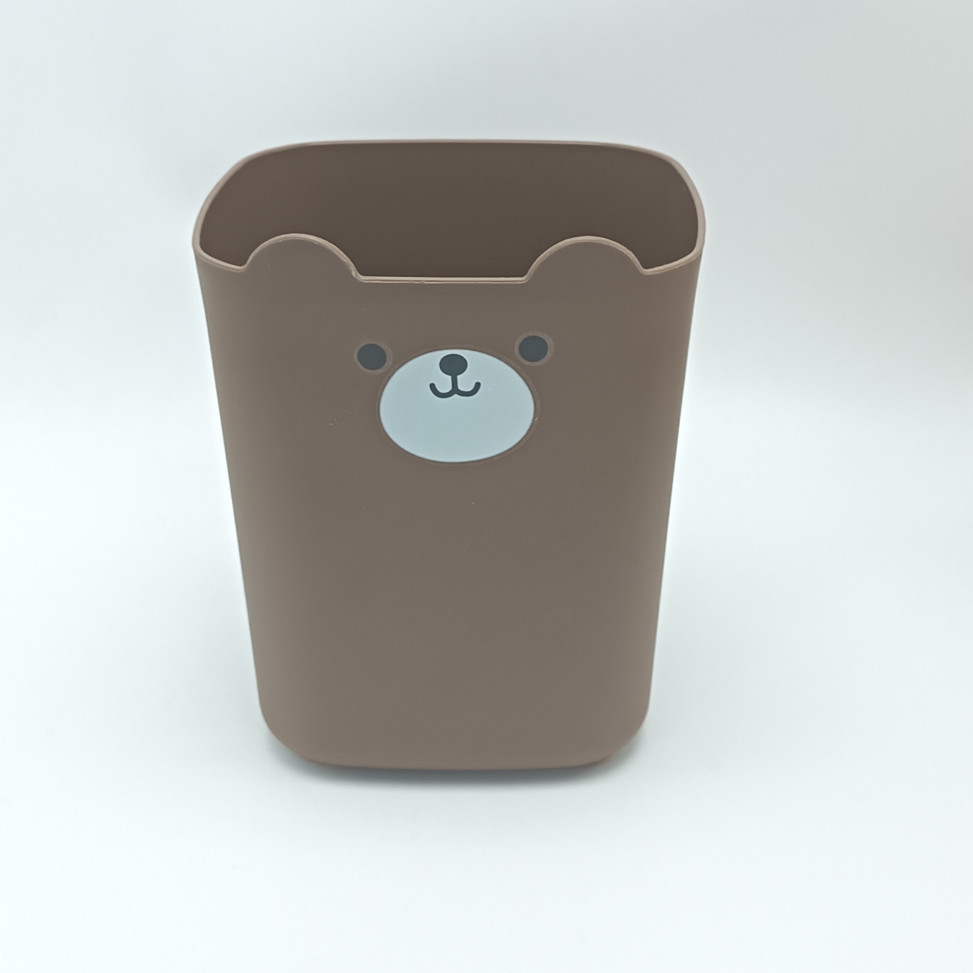 곰 사각 펜홀더 대형 11.5*11.5*14 커피색