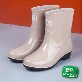喜步佳新款女士雨鞋短筒防滑耐磨劳保工作厨房防水耐穿水鞋批发