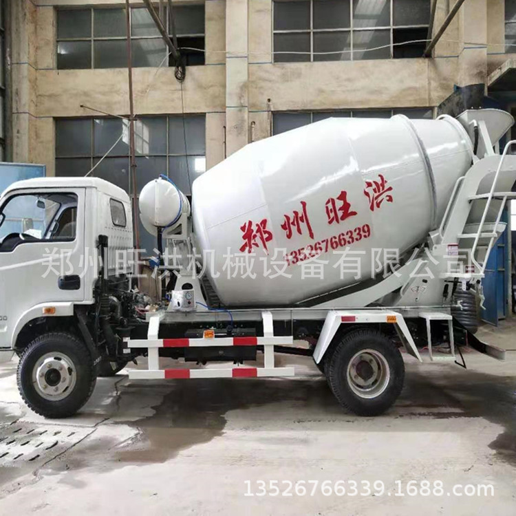 加大上料口32马力三轮搅拌罐车 狭窄路况工地施工浇灌小型搅拌车