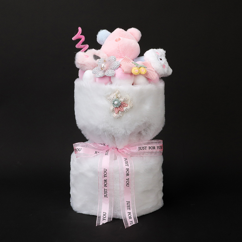 (procesamiento de liquidación) productos terminados 1 de junio día de los niños muñeca ramo de flores regalo para jardín de infantes muñeca ramo de flores para niños