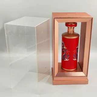 深圳定制透明酒盒 设计亚克力制品创意酒盒定做透明丝印烫金工艺