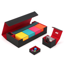 厂家快速定制LOGO皮质大型卡牌盒抽屉和磁性封口游戏王卡盒万智牌