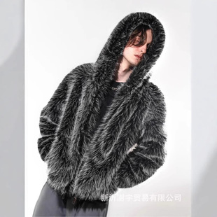 European and American New Fur Coat Women's Faux Fur Long Sleeve Front Open Winter Short Coat with Pockets