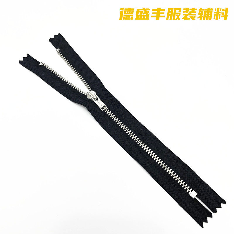 3号y牙白铜闭尾自动头 白铜 白叻 哑色 服装拉链 裤子拉链 厂家