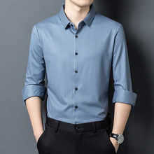 男士长袖衬衫加绒冬新品中青年商务休闲百搭潮流衬衣开衫爸爸装