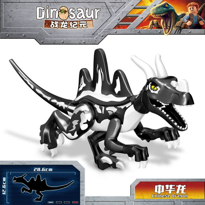 Dinosaur construction toy — big Jurassic figures and pterosaur, assorted models, 28 cm