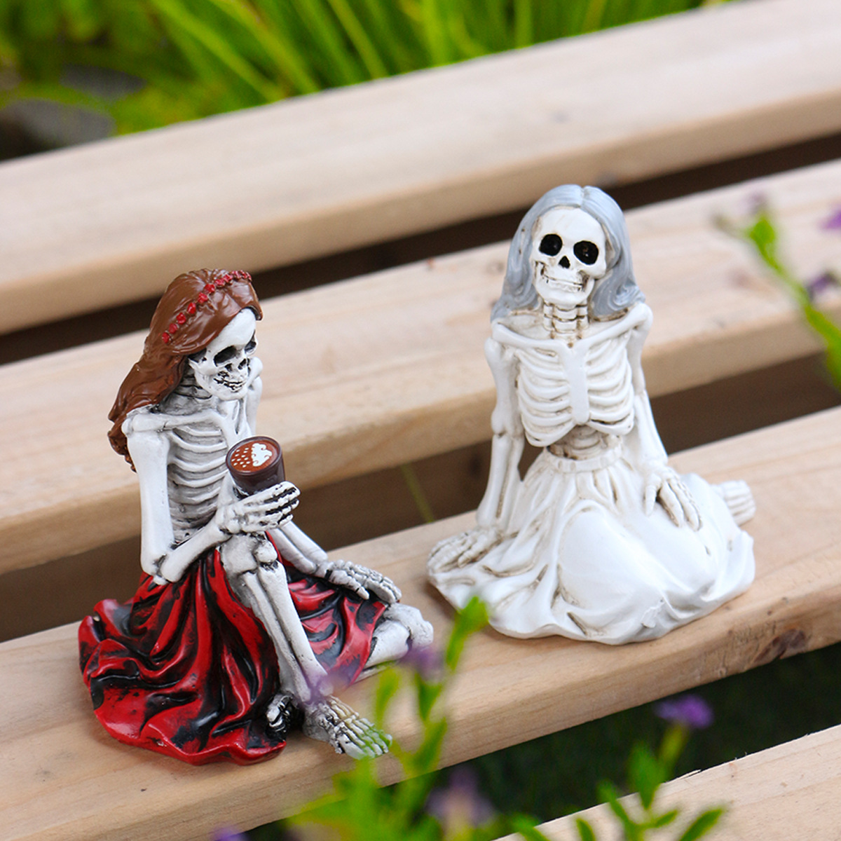 Halloween  Skull Girl Chat Decoration Ornaments Home Storage Ornaments Halloween Scene Layout Ghost Festival