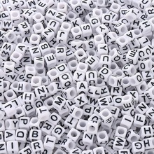 6*6mm 字母珠方形单字母亚克力珠子散珠手工串珠材料DIY饰品配件