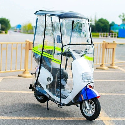 Elektromobil üçün ön şüşə çətiri (günlük) | thickened awning - blackdouble-extended-length-fully-enclosed-rain-curtain-detachable-the-car-has-a-rearview-mirror