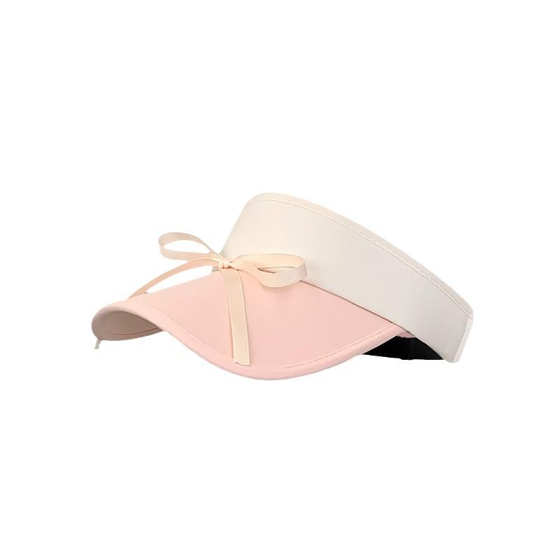 New Sweet Bow Tie with Ice Silk Sunscreen Open Top Hat for Women Summer Sunshade Macaron Color Versatile Big Eaves_voghion.com