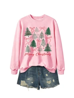 【跨境欧码】亚马逊wish独立站休闲时尚女士merry christmas蝴蝶