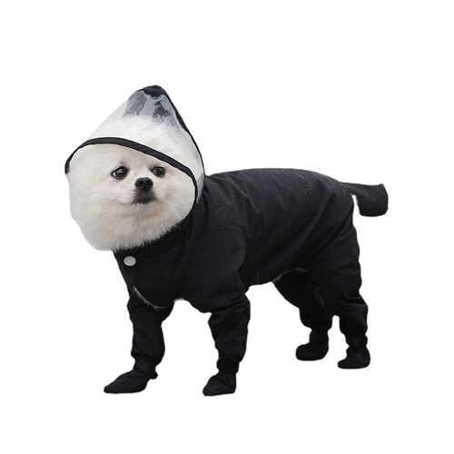 Pet cats and dogs four-legged all-inclusive one-piece waterproof raincoat with rain boots for spring, summer, autumn and winter Teddy Bichon supplies