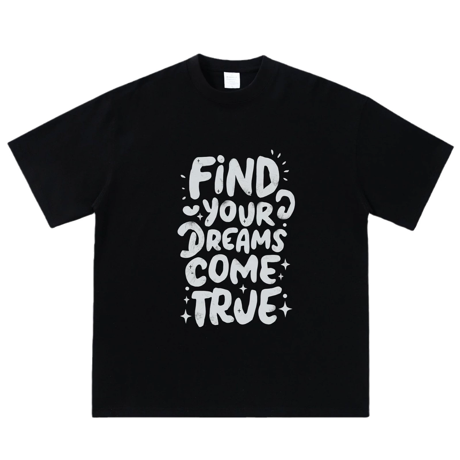 Design T-shirt with a round collar, English, with short sleeve