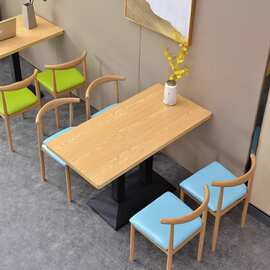 快餐桌椅组合经济型奶茶咖啡小吃面馆肯德基汉堡饭店简约餐桌商用