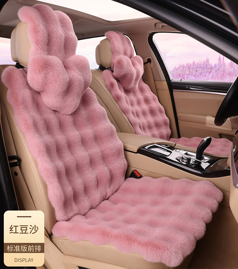 Amazon's New Winter Car Seat Cushion Thickened Bubble Plush Warm Light Luxury Encrypted Anti-Slip Plush Seat Cushion