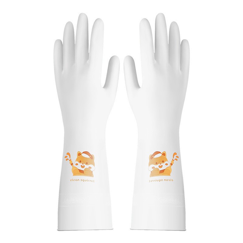 Guantes para lavar platos de cocina de las mujeres de látex de caucho alargado de lavandería impermeable de goma de plástico hogar duradero tazón de limpieza