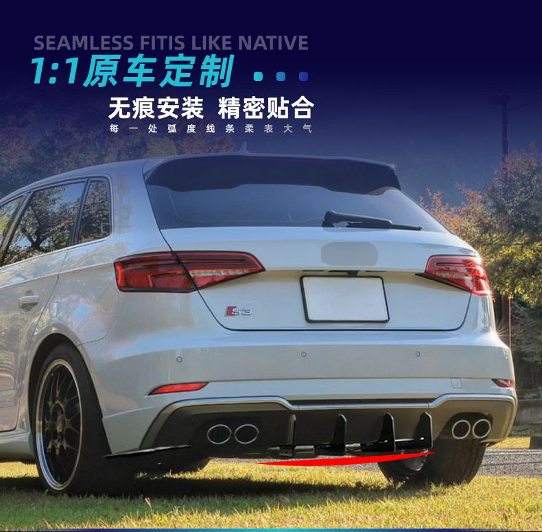 Suitable for Audi A3 S3 8V Hatchback 2017-20 Tail Lip Rear Blade Spoiler Modification Parts
