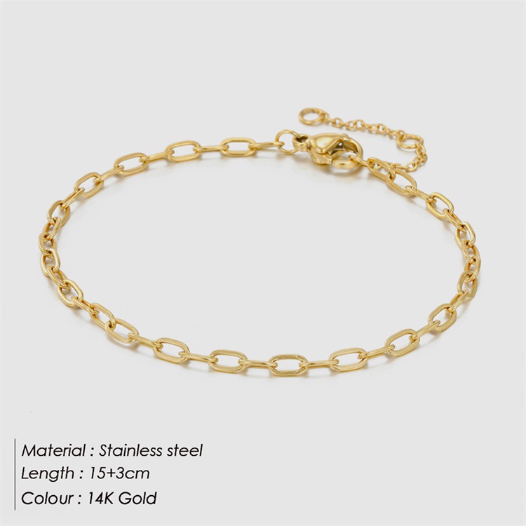 Fashion Geometric Stainless Steel 14K Gold Plated No Inlaid Bracelets In Bulk display picture 1