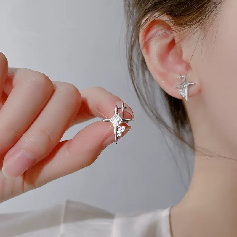 1 Pair Fairy Style Elegant Star Butterfly Bow Knot Plating Inlay Alloy Zircon Ear Studs display picture 1