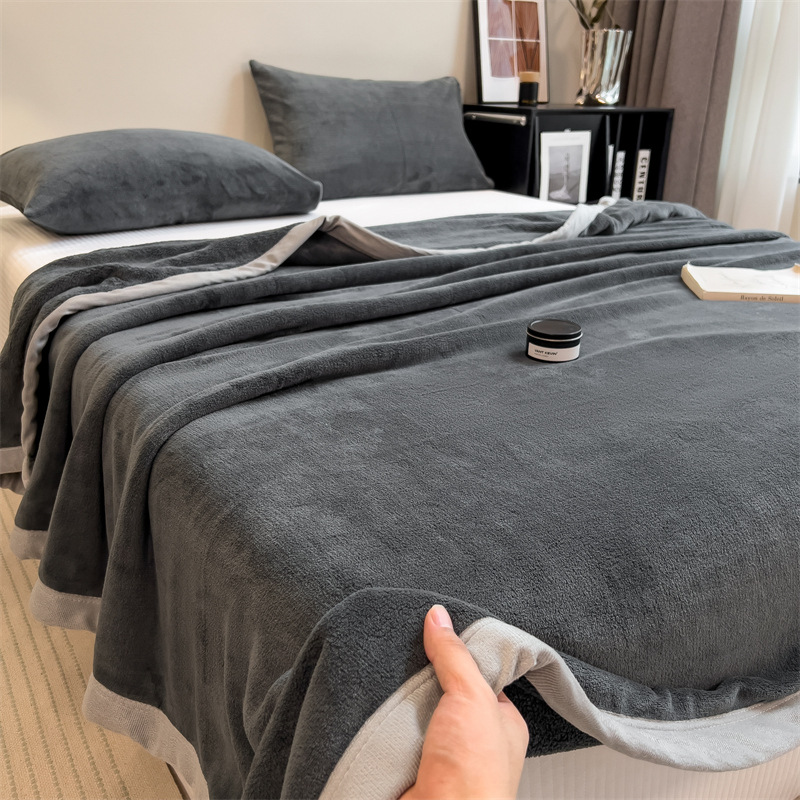 Sábanas de tercife de leche con tercife de invierno calentamiento de brida de coral sola manta de una persona