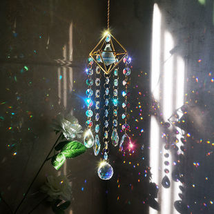 Light and shadow crystal wind chime pendant car room decoration pendant graduate day gift female senior sense sun catcher