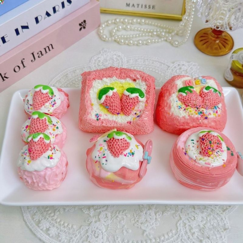粉莓莓系列奶油泥干巴泥捏捏乐感食品级硅胶儿童玩具解压捏捏乐玩|undefined
